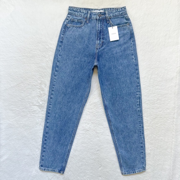 HIDDEN Zoey Tapered Mom High Rise Ankle Cropped Acid Wash 100% Cotton Jeans - Picture 5 of 12